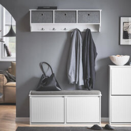 Sobuy Fsr98-Xl-W, Hallway Shoe Bench Shoe Rack Shoe Cabinet With Seat Cushion And 2 Flip-Drawers,white,w100Xd26Xh46 - thumbnail 2