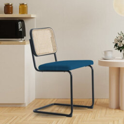 Fusion Living Navy Camden Cantilever Dining Chair - thumbnail 2