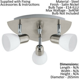 Modern Satin Nickel Ceiling Spot Light With 2 Matching Wall Sconces - Triangle Design - thumbnail 2