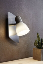 Modern Satin Nickel Ceiling Spot Light With 2 Matching Wall Sconces - Triangle Design - thumbnail 4