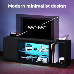 Levede Tv Stand Entertainment Unit Tv Cabinet Stand Storage With Led 140Cm - thumbnail 5
