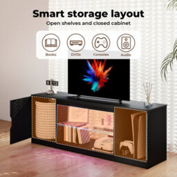 Levede Tv Stand Entertainment Unit Tv Cabinet Stand Storage With Led 140Cm - thumbnail 7