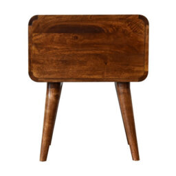 Wyld Haus Ostuni Curved Mango Wood Chestnut Bedside Table 2 Drawers - thumbnail 3