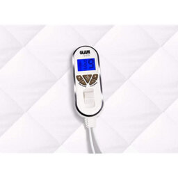 Glamhaus Single Size Electric Blanket - Fitted Mattress Bed Cover - White Diamond Quilted - Settings For Feet And Body, Timer - thumbnail 6