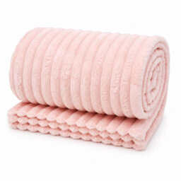 ARLinens Fluffy Fleece Blanket Ribbed For Bed Throw Blanket Reversible Multi Sizes 350Gsm (Pink, King) - thumbnail 1