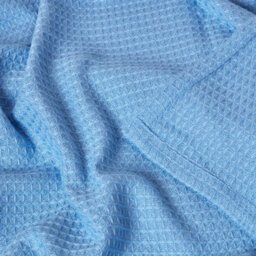 Homescapes Organic Cotton Waffle Blanket/ Throw Blue, 178 X 228 Cm - thumbnail 5