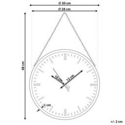 Wyld And Coco Aurora Home Wall Clock Black Dial With Copper Chain 30Cm Modern Hanging Decor - thumbnail 4