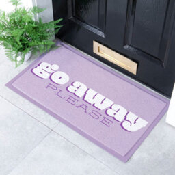 Native Natural Go Away Please Lilac Indoor & Outdoor Doormat - 70X40Cm