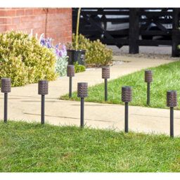 Set Of 8 Solar Powered Stake Lights With Cut-Out Design - Outdoor Garden Led Silhouette Effect Pathway Lighting - Each H36Cm - thumbnail 3