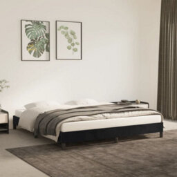 Berkfield Bed Frame Black 180X200 Cm 6Ft Super King Velvet - thumbnail 1