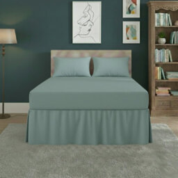 Fitted Valance Bed Sheet Polycotton Mattress Cover And Frill Easy Care Duck Egg Blue
