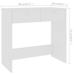 Berkfield Modern Desk White 80X40X75 Cm Engineered Wood - thumbnail 6