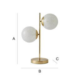 Valuelights Jas Gold 2 Way Table Lamp With White Confetti Glass Globe Shades - thumbnail 8