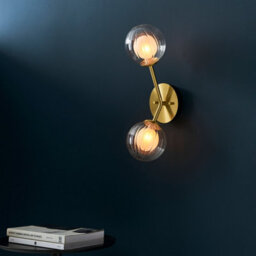 Luminosa Lighting Luminosa Rome Metal Wall Lamp, Satin Brass Plate, Glass - thumbnail 3