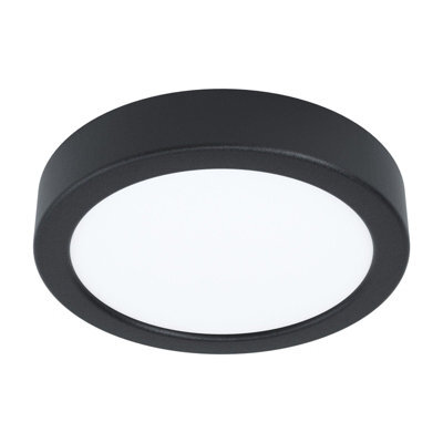 Sleek Black 160mm Round Led Wall And Ceiling Light - 10.5W, 3000K Warm White - image 1