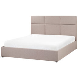 Beliani Ottoman Bed Fabric Lagord 160 X 200 Cm (Eu King Size) Taupe - thumbnail 4