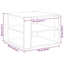 Berkfield Coffee Table Black Oak 59,5X59,5X40 Cm Engineered Wood - thumbnail 9