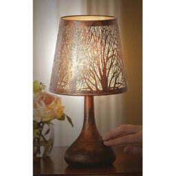 Tree Design Touch Operated Lamp - Mains Powered Bronze Effect Decorative Light With 4 Stage Dimmer Function - H28 X 17Cm Diameter - thumbnail 5