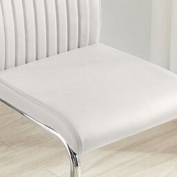 Furniturebox Uk Lorenzo 2X White Faux Leather & Silver Leg Counter Stools - thumbnail 6