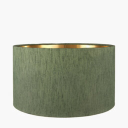 Pacific Lifestyle 40Cm Sage Green Slubbed Faux Silk Gold Lined Cylinder Lampshade Table Floor Lamp Shade
