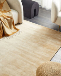 Beliani Rug Gesi Ii Sand Beige 160 X 230 Cm Viscose - thumbnail 2
