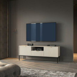 Arte Nova Tv Cabinet In Cashmere - Premium Laminated Board - Abs Edging - W154Cm X H56Cm X D39Cm - thumbnail 4