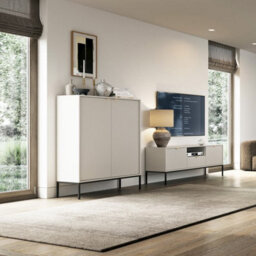 Arte Nova Tv Cabinet In Cashmere - Premium Laminated Board - Abs Edging - W154Cm X H56Cm X D39Cm - thumbnail 5