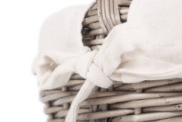 Red Hamper C107W Wicker Small Lined Antique Wash Bathroom Shopping Basket - thumbnail 2