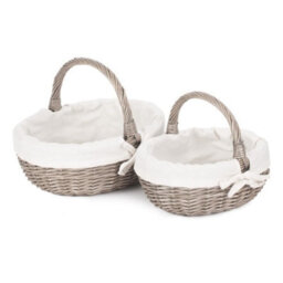 Red Hamper C107W Wicker Small Lined Antique Wash Bathroom Shopping Basket - thumbnail 5
