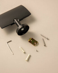 Cosmic Toilet Roll Holder With Cover, Matt Black, Hidden Fixings, Anti-Corrosion, Start Collection - thumbnail 3