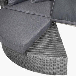 Pacific Lifestyle Outdoor Rattan Round Sofa Slate Grey Bermuda Day Bed - thumbnail 8