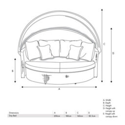 Pacific Lifestyle Outdoor Rattan Round Sofa Slate Grey Bermuda Day Bed - thumbnail 3