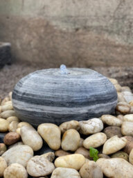 Outdoor Living UK Solar Polished Marble Fountain H Grey Without Cover With Sump Kit