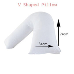 ARLinens Duck Feather V Shaped Pillow With Free White Pillowcase Orthopedic Head Neck Back Support V Shape Cushion - thumbnail 3