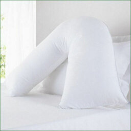 ARLinens Duck Feather V Shaped Pillow With Free White Pillowcase Orthopedic Head Neck Back Support V Shape Cushion - thumbnail 2