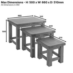 The Furniture Market Rustic Oak Nest Of Side Table Set - thumbnail 9
