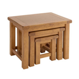 The Furniture Market Rustic Oak Nest Of Side Table Set - thumbnail 5