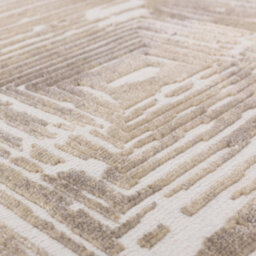 Furniturebox Uk Iona Beige Textured Squares Pattern Rug 160X230 - thumbnail 7