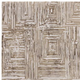 Furniturebox Uk Iona Beige Textured Squares Pattern Rug 160X230 - thumbnail 4