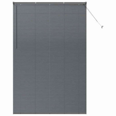 Berkfield Modern Window Blind With Curtains Manual Dark Grey Aluminium