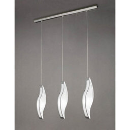 Luminosa Lighting Luminosa Sintesys Linear Pendant 3 Drop E27 3 Light E27 Bar, Polished Chrome/white Acrylic, Cfl Lamps Included - thumbnail 2