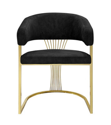 Stratus Interiors Prado Luxury Dining Chair Cream Leather With Gold Frame - Armless Comfy Kitchen Dining Chair 86X51.5X60Cm - image 1