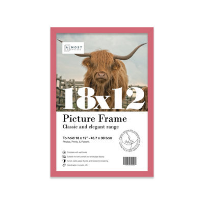 18X12 Pink Picture Frame (45.7 X 30.5Cm) Poster, Photo, Artwork, Gallery Wall Or Print - image 1