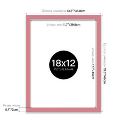18X12 Pink Picture Frame (45.7 X 30.5Cm) Poster, Photo, Artwork, Gallery Wall Or Print - thumbnail 3