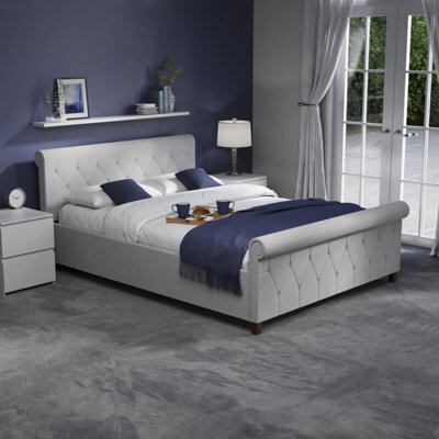Lassic Vida Designs Vittorio Ukfr King Size Bed, Light Grey Linen - image 1