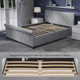 Lassic Vida Designs Vittorio Ukfr King Size Bed, Light Grey Linen - thumbnail 6