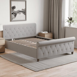 Lassic Vida Designs Vittorio Ukfr King Size Bed, Light Grey Linen - thumbnail 4