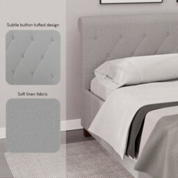 Lassic Vida Designs Vittorio Ukfr King Size Bed, Light Grey Linen - thumbnail 9