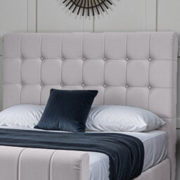 UKBEDFURNITURE Orlando Silver Plush Valvet Upholstered Bed Frame Only- Blackboard - 48 Inch Headboard - thumbnail 2