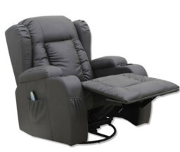 SquareBoxx Soho 10 In 1 Recliner Armchair With Swivel, Tilt Heated And Massage Functionality - Grey - thumbnail 3